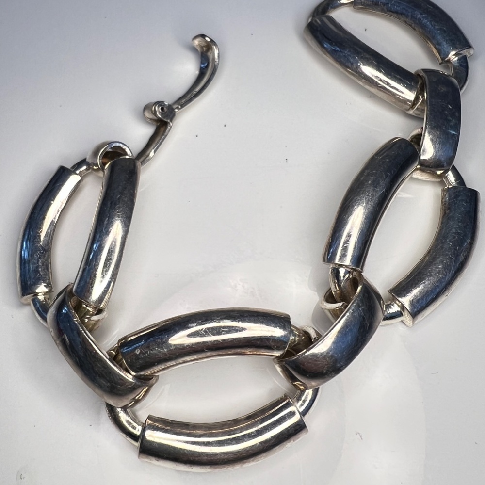 Vintage Grossé Germany Dior Bracelet 925 Silver Heavy Chain Link 1973